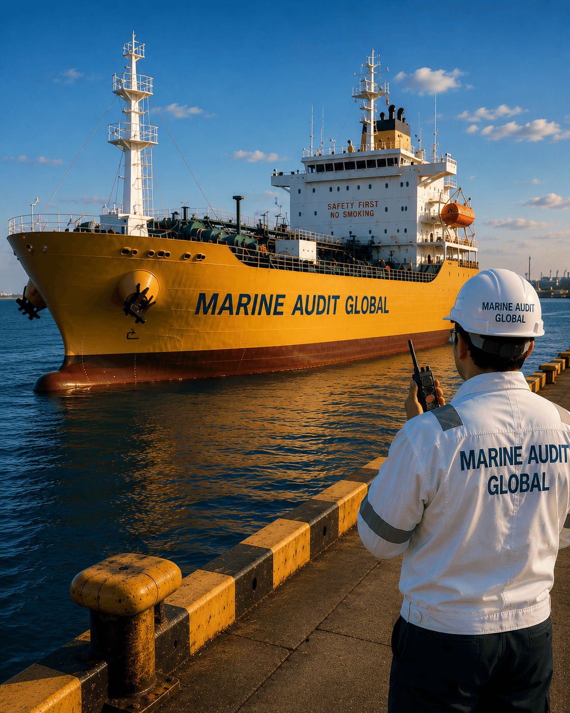 Marine Audit Global Marine Assurance Consultant conducting vessel inspection